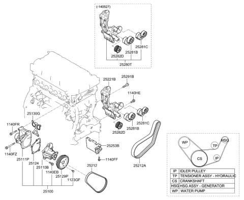2022 Hyundai Veloster N  Cover-Water Pump Diagram for 251252G800