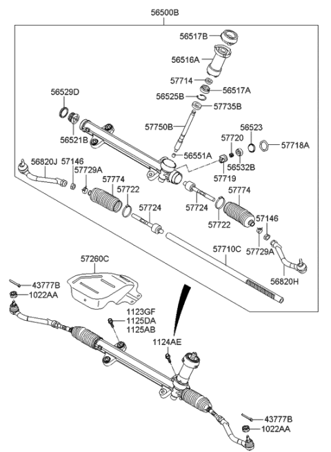 2023 Hyundai Tucson  End Assembly-Tie Rod, RH Diagram for 568204R500
