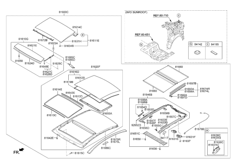 2023 Hyundai Tucson  Tilt Lever-Panorama Roof Moving Glass, LH Diagram for 816353S010