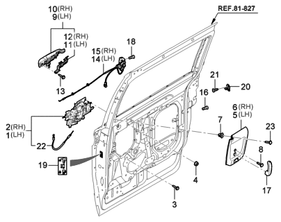 2013 Hyundai Tucson  Remote Controller Assembly-Rear Door Diagram for 814404D502