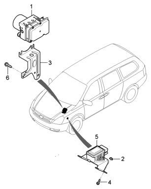 2013 Hyundai Tucson Bracket-Hydraulic Module Diagram for 589604D000