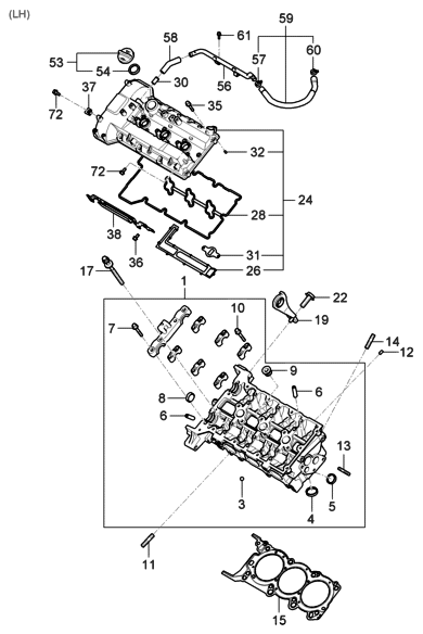 2013 Hyundai Tucson  Hose Assembly-Breather, B Diagram for 267103C310