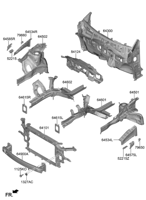 2020 Hyundai Elantra Carrier Assembly-Front End Module Diagram for 64101J9000