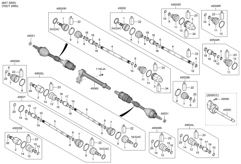 2020 Hyundai Elantra  Washer-Inner Diagram for 49536J9000