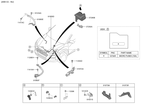 2020 Hyundai Elantra  Wiring Assembly-Engine Ground Diagram for 91861J9020