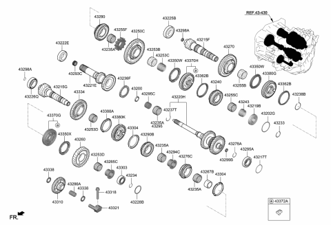 2017 Hyundai Sonata Hybrid Bearing-Taper Roller Diagram for 4322624300