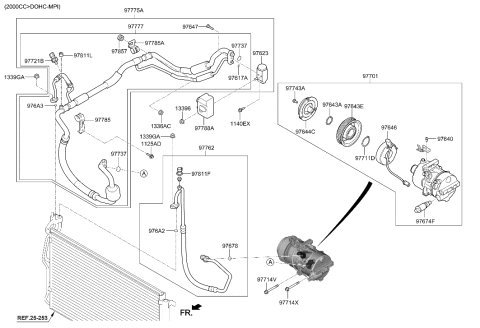 2021 Hyundai Genesis GV80  PULLEY Assembly-Air Conditioning Compressor Diagram for 97643H2100
