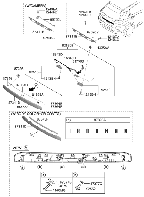 2017 Hyundai Sonata Hybrid  License Lamp Holder & Wiring Diagram for 92550J9100