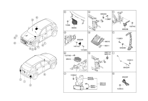 2020 Hyundai Elantra Cover-Rain Sensor, Inner Diagram for 96032J9000