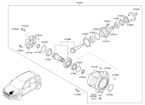 2021 Hyundai Genesis GV80  Breather-Air Diagram for 473493B000
