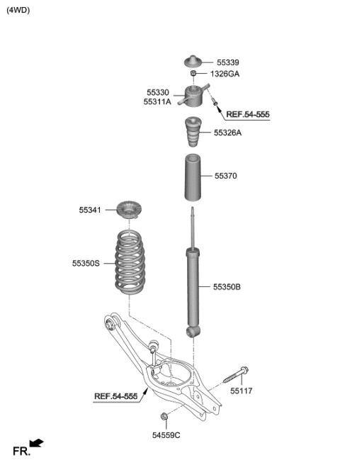 2020 Hyundai Elantra  Cover-Dust Diagram for 55370G2000