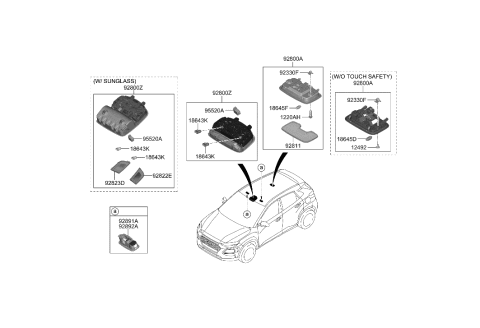 2021 Hyundai Genesis GV80 Vanity Lamp Assembly, Left Diagram for 928913S000TRY