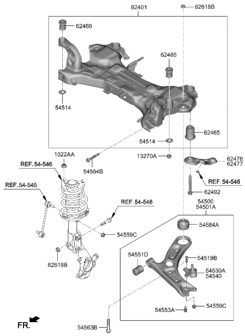2020 Hyundai Elantra Flange Nut-Self Locking Diagram for 545591R000