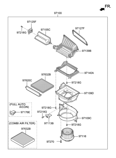 2017 Hyundai Sonata Hybrid Filter Assembly Air Diagram for 97133J9000