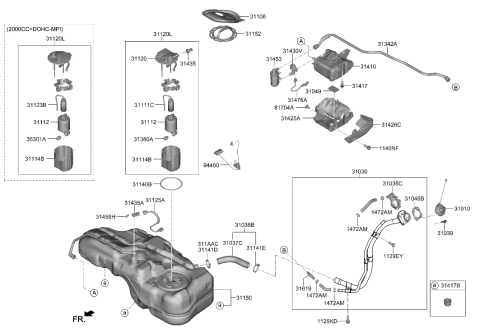 2020 Hyundai Elantra  Plate Assembly-Fuel Pump Diagram for 31113J9200