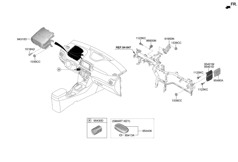 2021 Hyundai Genesis GV80  Brake Control Module And Receiver Unit Assembly Diagram for 95400J9GT0