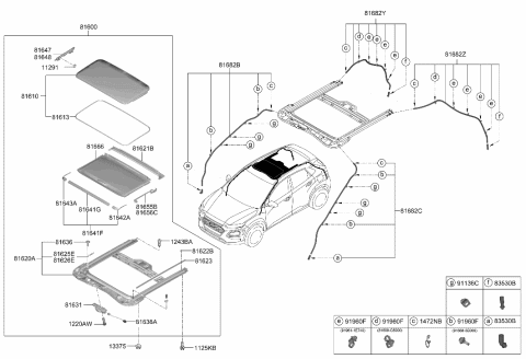 2021 Hyundai Genesis GV80  Clip-Wiring Diagram for 919603K220