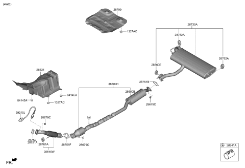 2020 Hyundai Elantra Front Muffler Assembly Diagram for 28610J9110
