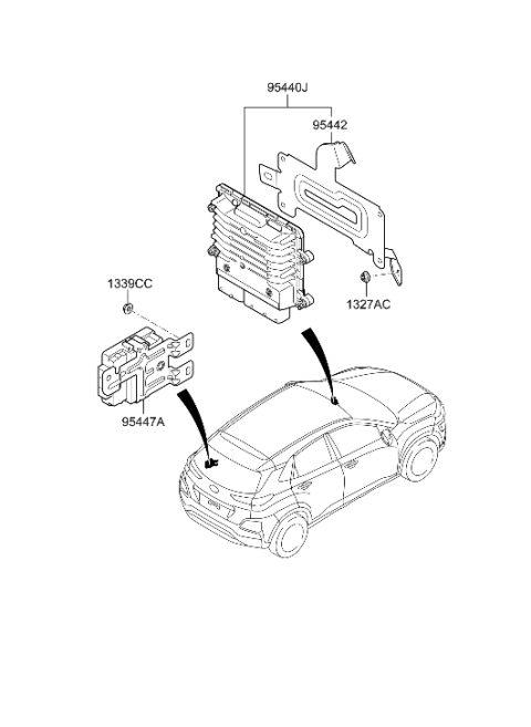 2020 Hyundai Elantra  ECU-4WD Diagram for 954473B700