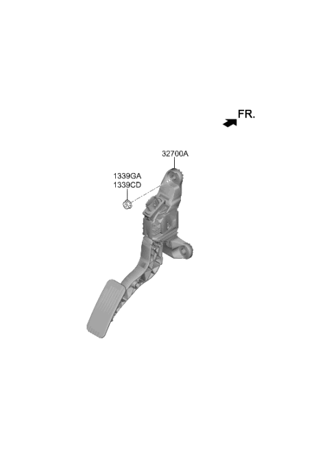 2020 Hyundai Elantra Pedal Assembly-Accelerator Diagram for 32700F2110