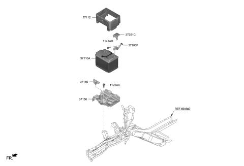 2020 Hyundai Elantra Tray Assembly-Battery Diagram for 37150J9500