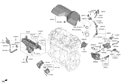 2000 Hyundai Elantra  Bracket-Purge Control Valve Diagram for 289112M450