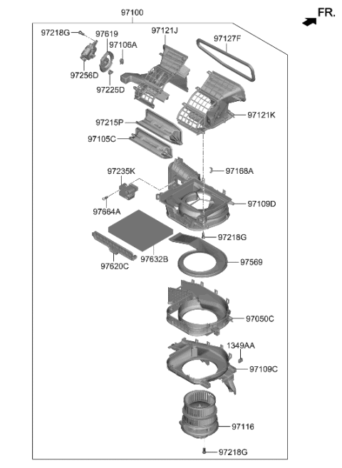 2000 Hyundai Elantra  PWM-BLOWER MOTOR Diagram for 97234CL000