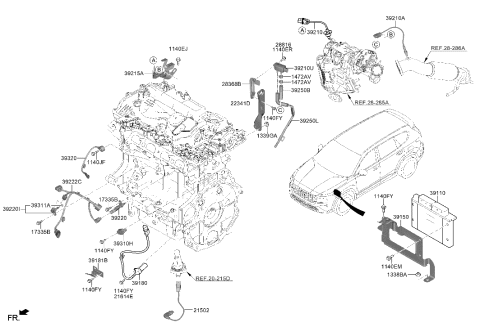 2000 Hyundai Elantra  BRKT-CKP Diagram for 391812M600