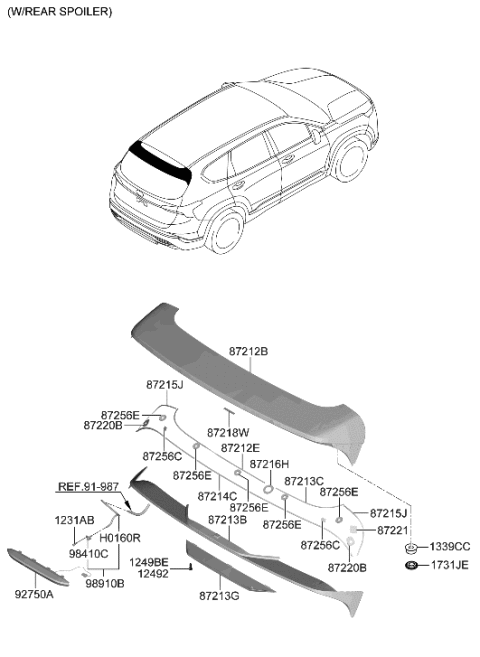 2000 Hyundai Elantra  Rear Washer Nozzle Assembly Diagram for 98930S1000