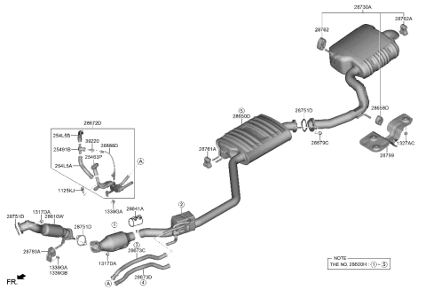 2000 Hyundai Elantra  Hanger Diagram for 28780P2000
