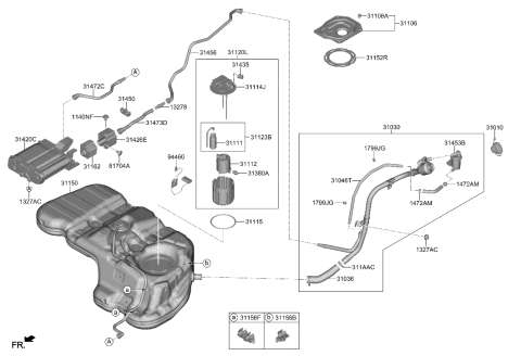 2000 Hyundai Elantra Holder-Protector Diagram for 31156C5600