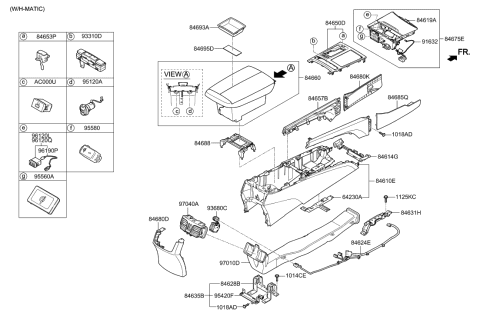 2009 Hyundai Elantra Touring  Cover-Shift Lock Release Diagram for 84653B1300