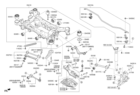 2023 Hyundai Genesis G90  Arm Complete-Rear Lower, RH Diagram for 55220D2000