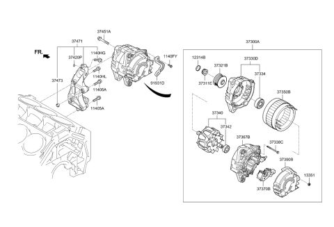 2008 Hyundai Elantra Touring  Bracket-Generator Diagram for 374603F410