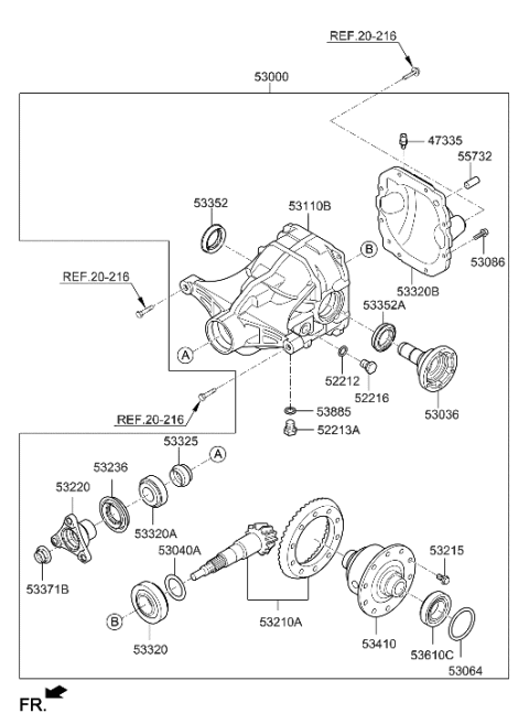 2019 Hyundai Elantra GT  Shaft Assembly-Companion Diagram for 5303647001