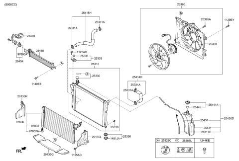 2009 Hyundai Elantra Touring  Cooler Assembly-Oil Diagram for 25460D2000