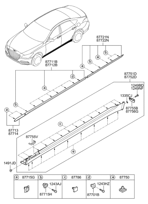 2023 Hyundai Genesis G90  Deflector-Rear, LH Diagram for 87765B1000