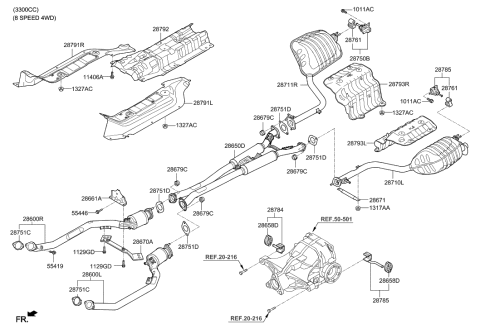 2023 Hyundai Genesis G90  Bracket-Muffler Support Diagram for 28670D2100