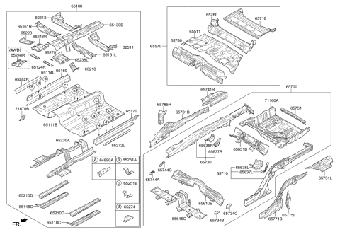 2008 Hyundai Elantra Touring  Bracket-Front Side, LH Diagram for 65734B1000