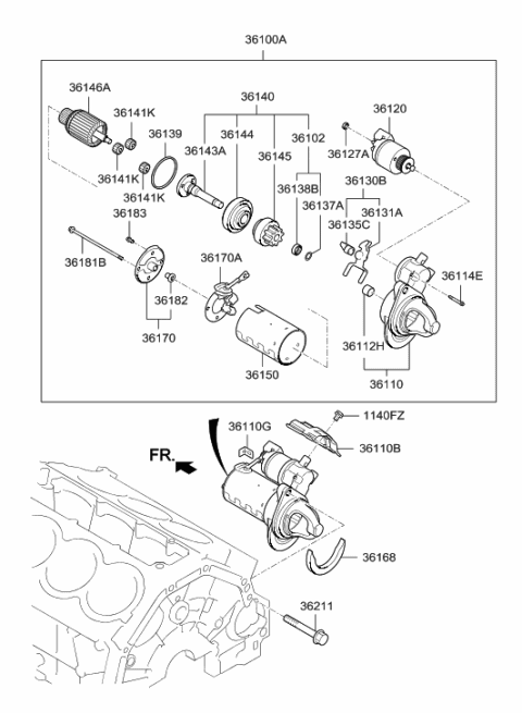 2009 Hyundai Elantra Touring  Rear Bracket Assembly Diagram for 361803F010