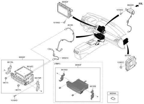 2008 Hyundai Elantra Touring  Wireless Antenna Assembly Diagram for 96240B1200