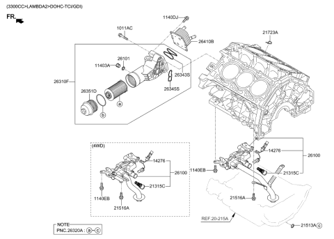 2019 Hyundai Elantra GT  Seal-Oil Diagram for 263453LAA0