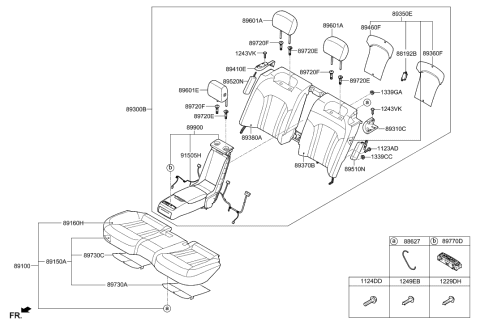 2009 Hyundai Elantra Touring  Side AIRBAG Module-Rear, LH Diagram for 89510B1000