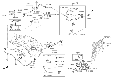 2019 Hyundai Elantra GT  Air Filter Diagram for 31453B1300