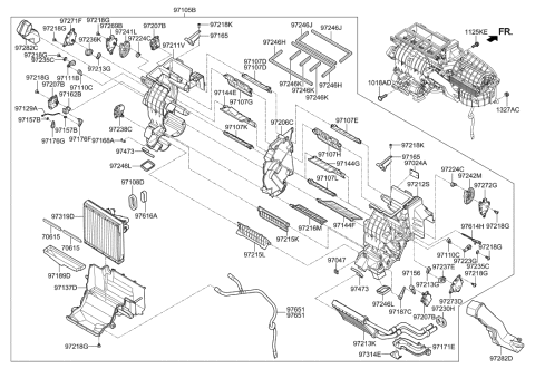 2023 Hyundai Genesis G90  Case-Heater & Evaporator, Lower Diagram for 97136B1500