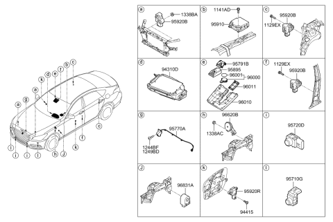 2009 Hyundai Elantra Touring  Ultrasonic Sensor Assembly-Bws Diagram for 95720B1600N5M