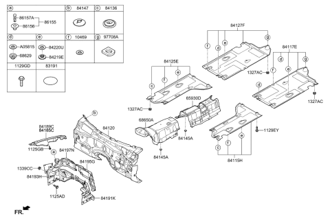 2023 Hyundai Genesis G90  Pad Assembly-Isolation Dash Panel Diagram for 84120B1500
