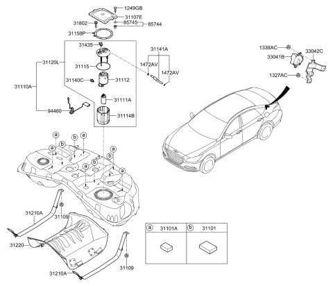 2009 Hyundai Elantra Touring  Pad-Fuel Tank Diagram for 31101J6300