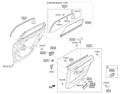 2023 Hyundai Genesis G90  Rear Tweeter Speaker Assembly. Right Diagram for 96316B1050