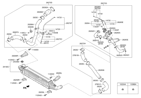 2009 Hyundai Elantra Touring  Bracket-INTERCOOLER Lower Mounting, LH Diagram for 282593L180